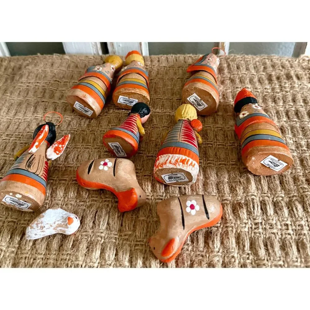 Mexican Terracotta Nativity Set | Hand Painted Folk Art